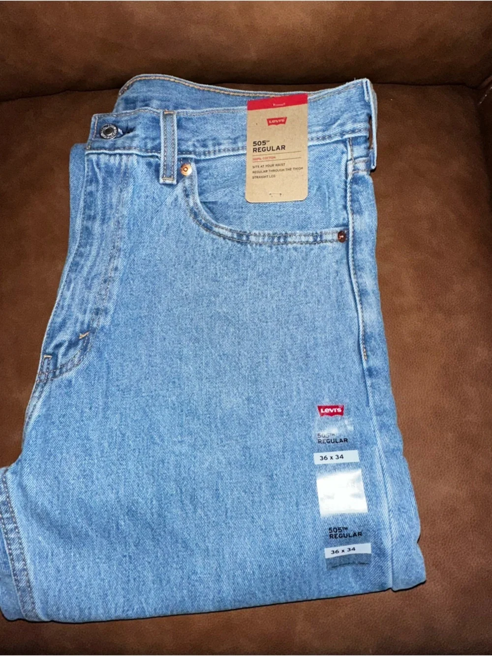 NEW Levi's Men's 505 Regular Fit Jeans Sz 36x34